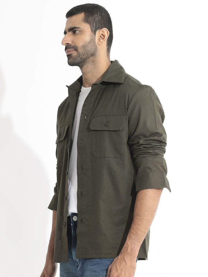 RARE RABBIT Men Lampil Slim Fit Opaque Cotton Shirt