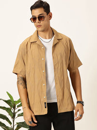 Thomas Scott Men Premium Slim Fit Self Design Textured Casual Shirt
