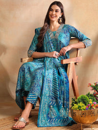 KALINI Ethnic Motifs Printed Regular Kurta with Palazzos & Dupatta