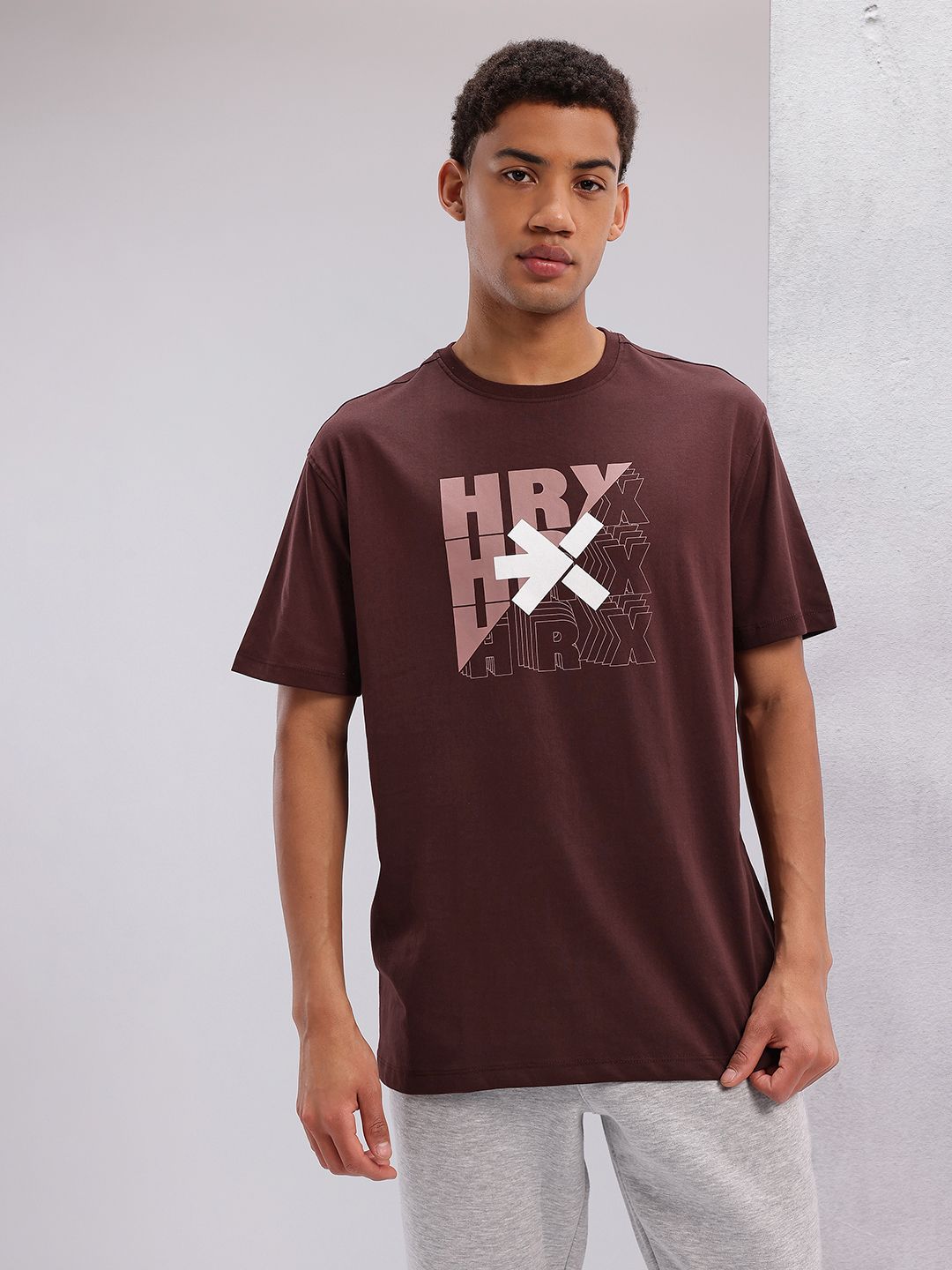 HRX by Hrithik Roshan Brand Logo Print Training T-shirt