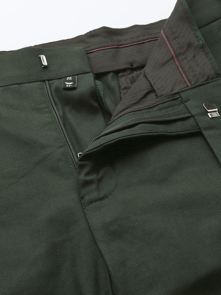 Park Avenue Men Self-Design Checked Formal Trousers