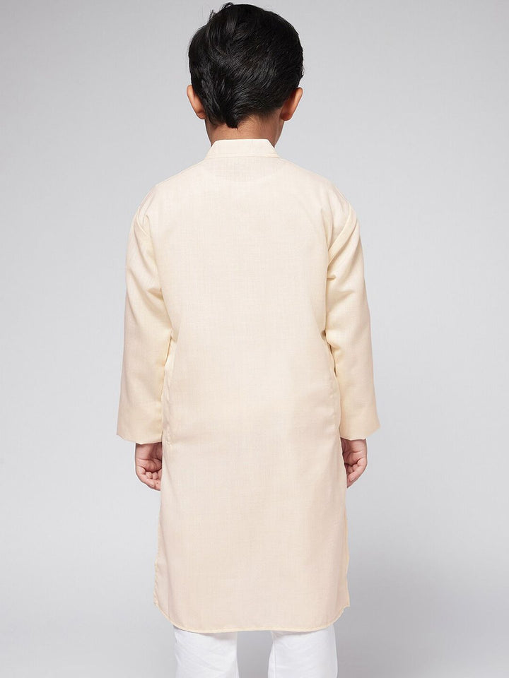 SOJANYA Boys Cream-Coloured Thread Work Kurta