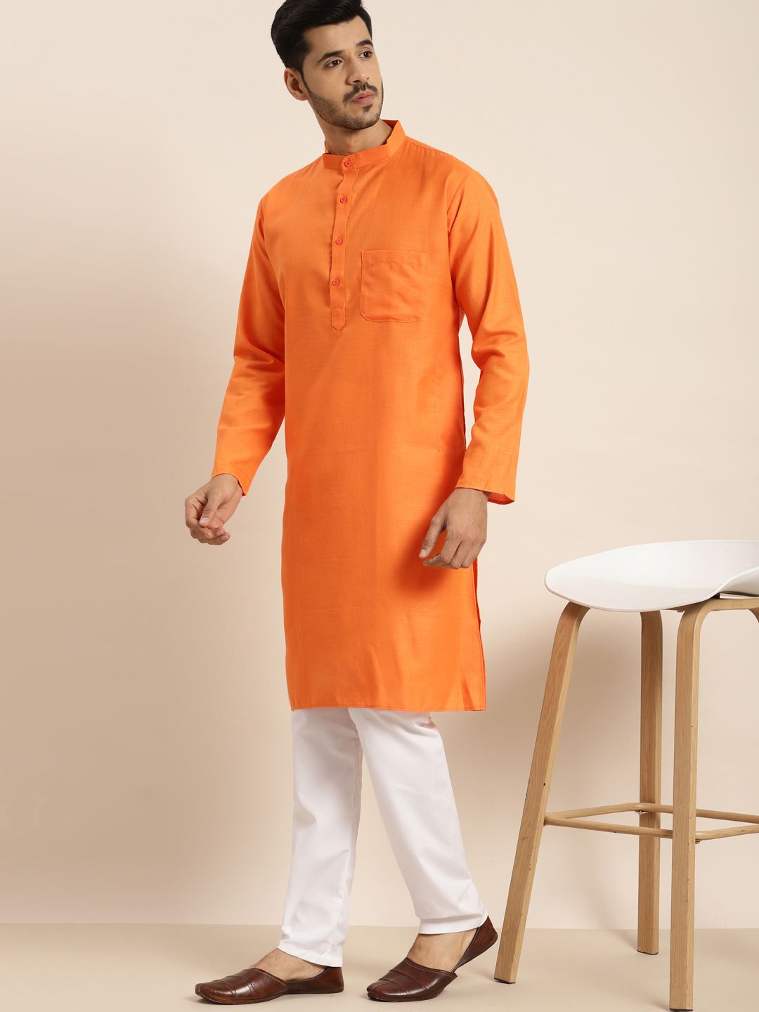 Anug by SOJANYA Men Orange Kurta