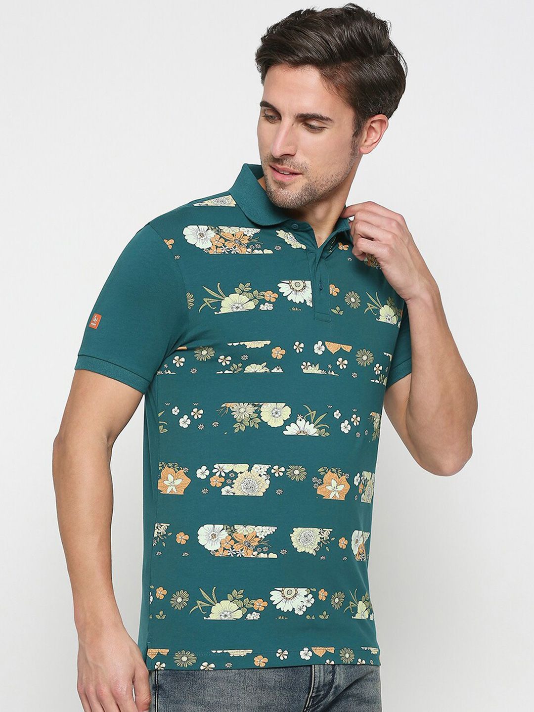 Being Human Floral Printed Polo Collar T-shirt