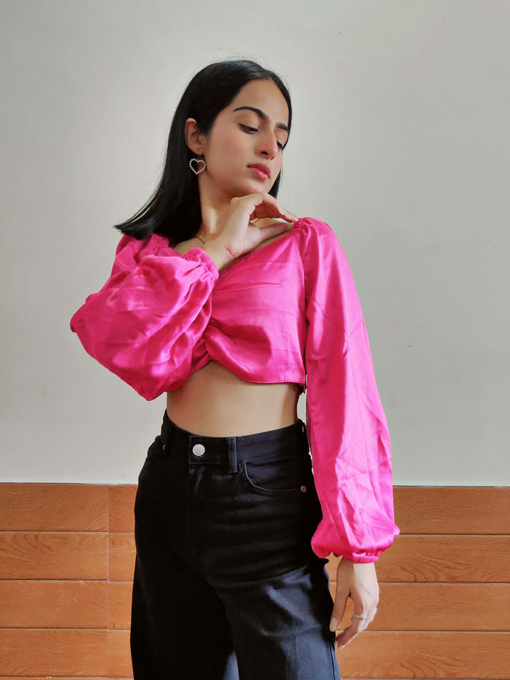 STREET 9 Women Alluring Fuchsia Solid Top