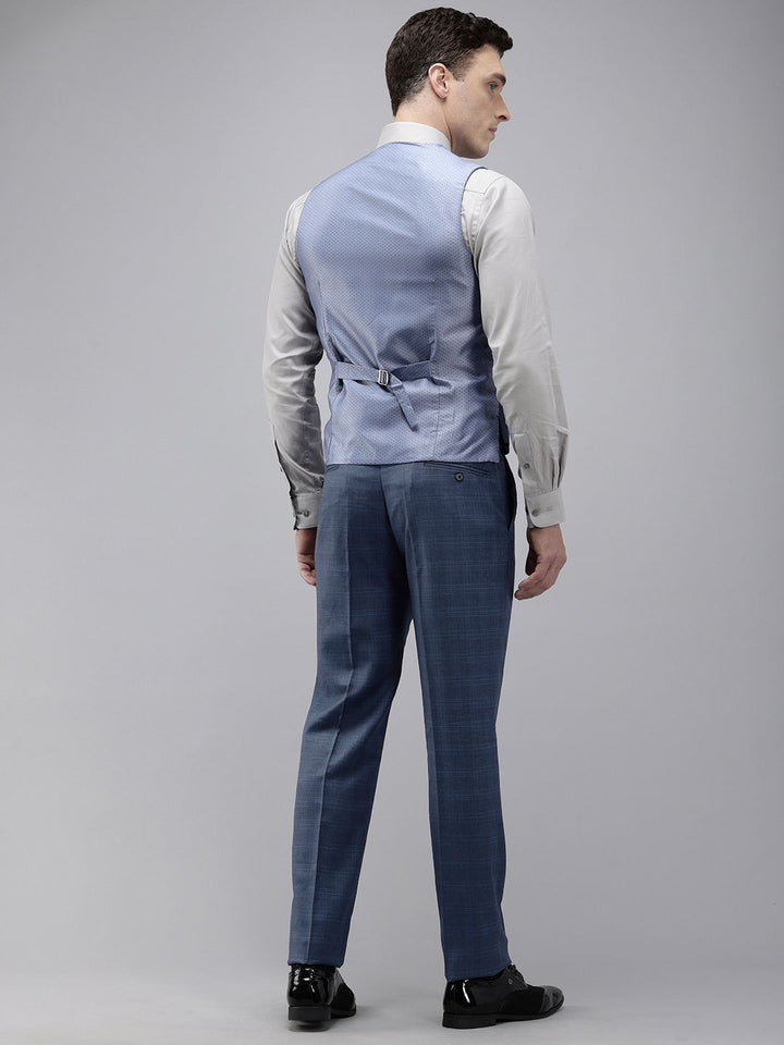 Park Avenue Checked Slim Fit  Single Breasted 3-Peice Formal Suit