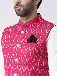 KISAH Men Printed Zari  Regular Fit Nehru Jacket