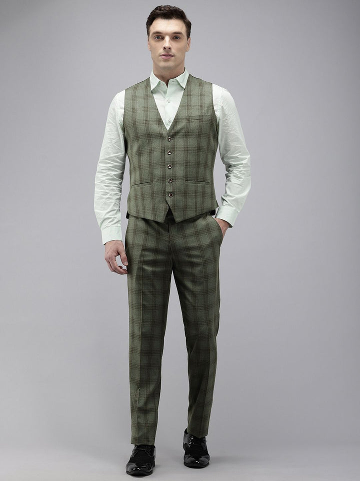 Park Avenue Checked Single Breasted Super Slim Fit 3 Piece Formal Suits