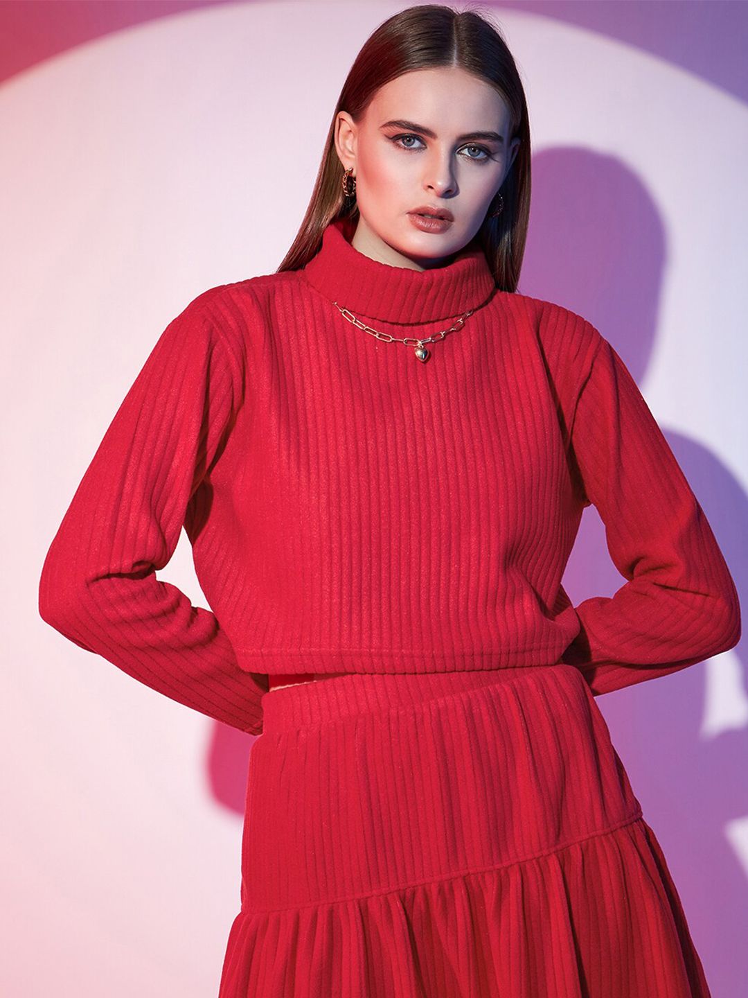 STREET 9 Turtle Neck Crop Top