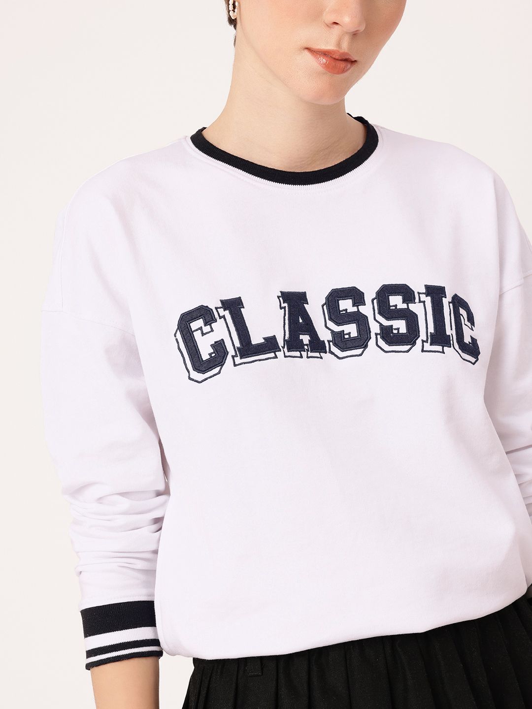 DressBerry Street Classic Embroidered Relaxed Fit Sweatshirts