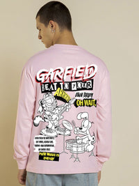 Bewakoof Pure Cotton Typography Printed Round Neck Oversized Garfield T-shirt