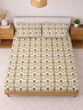 Myntra Elegant Homes Yellow Floral 300 TC King Cadar dengan 2 Sarung Bantal