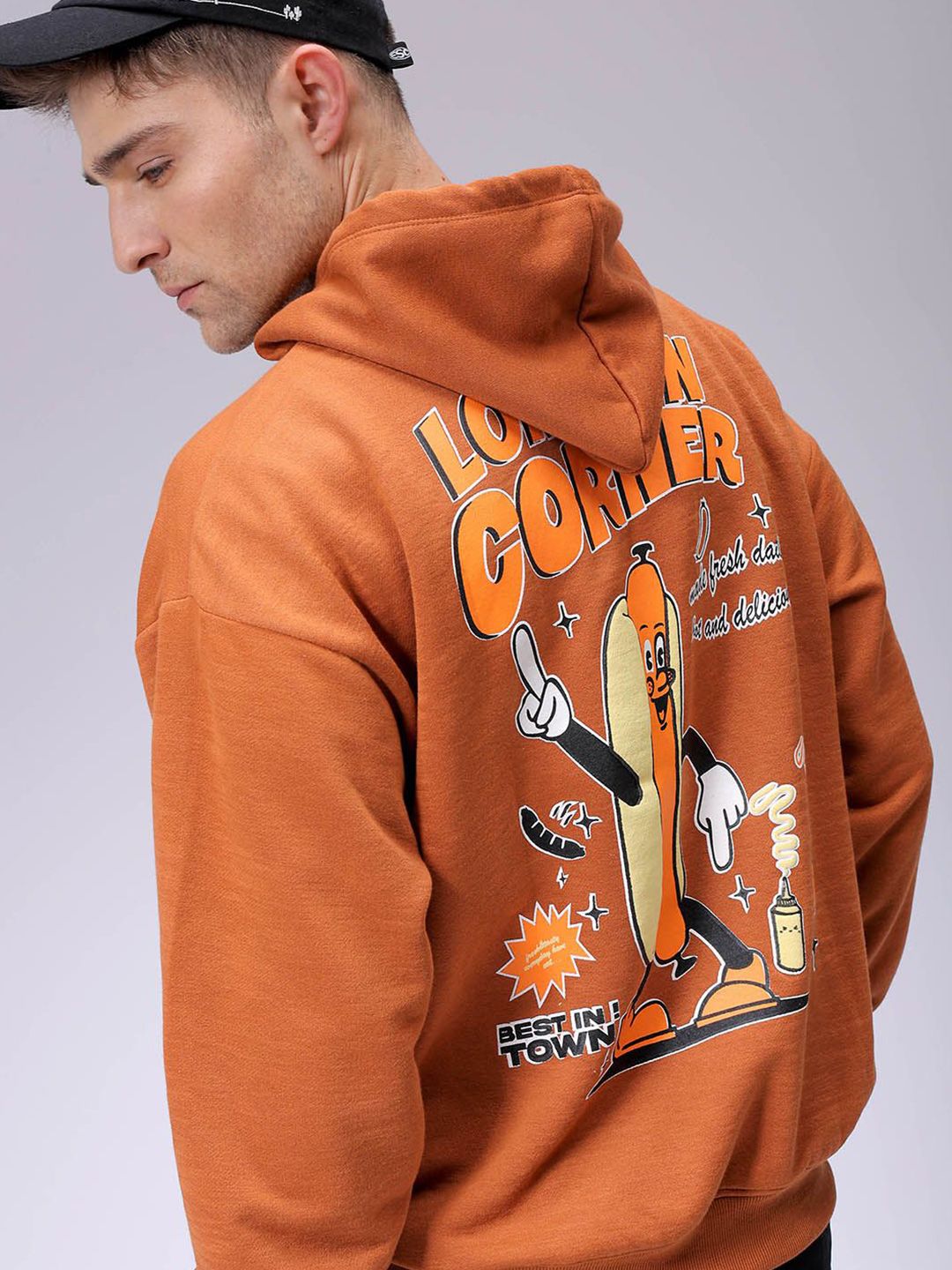 The Indian Garage Co Men Printed Hooded Sweatshirt