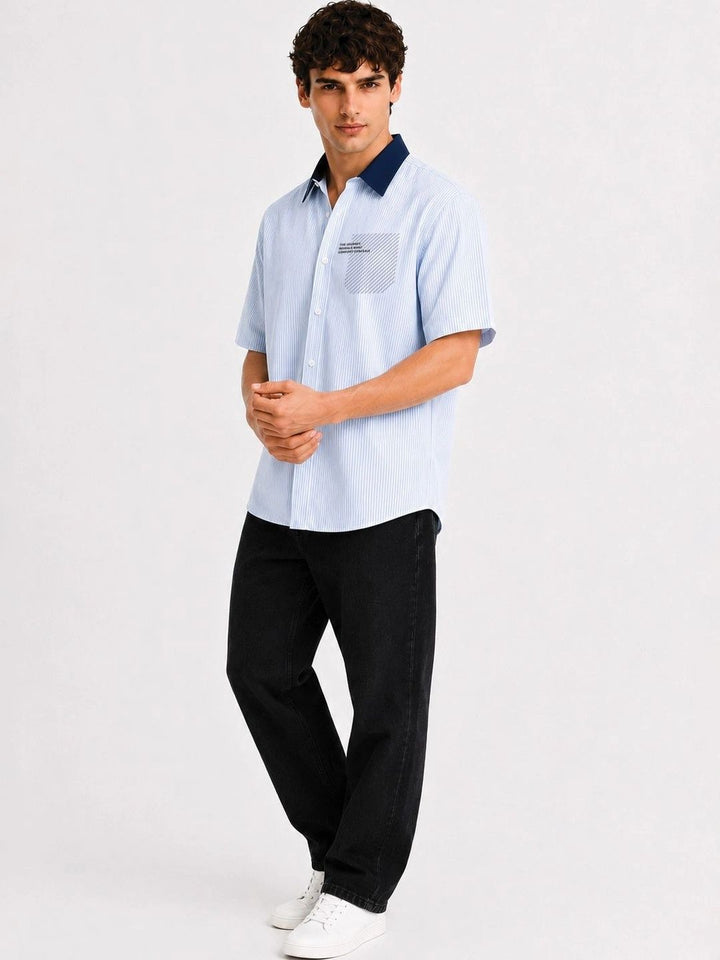 ADRO Men Relaxed Striped Casual Shirt
