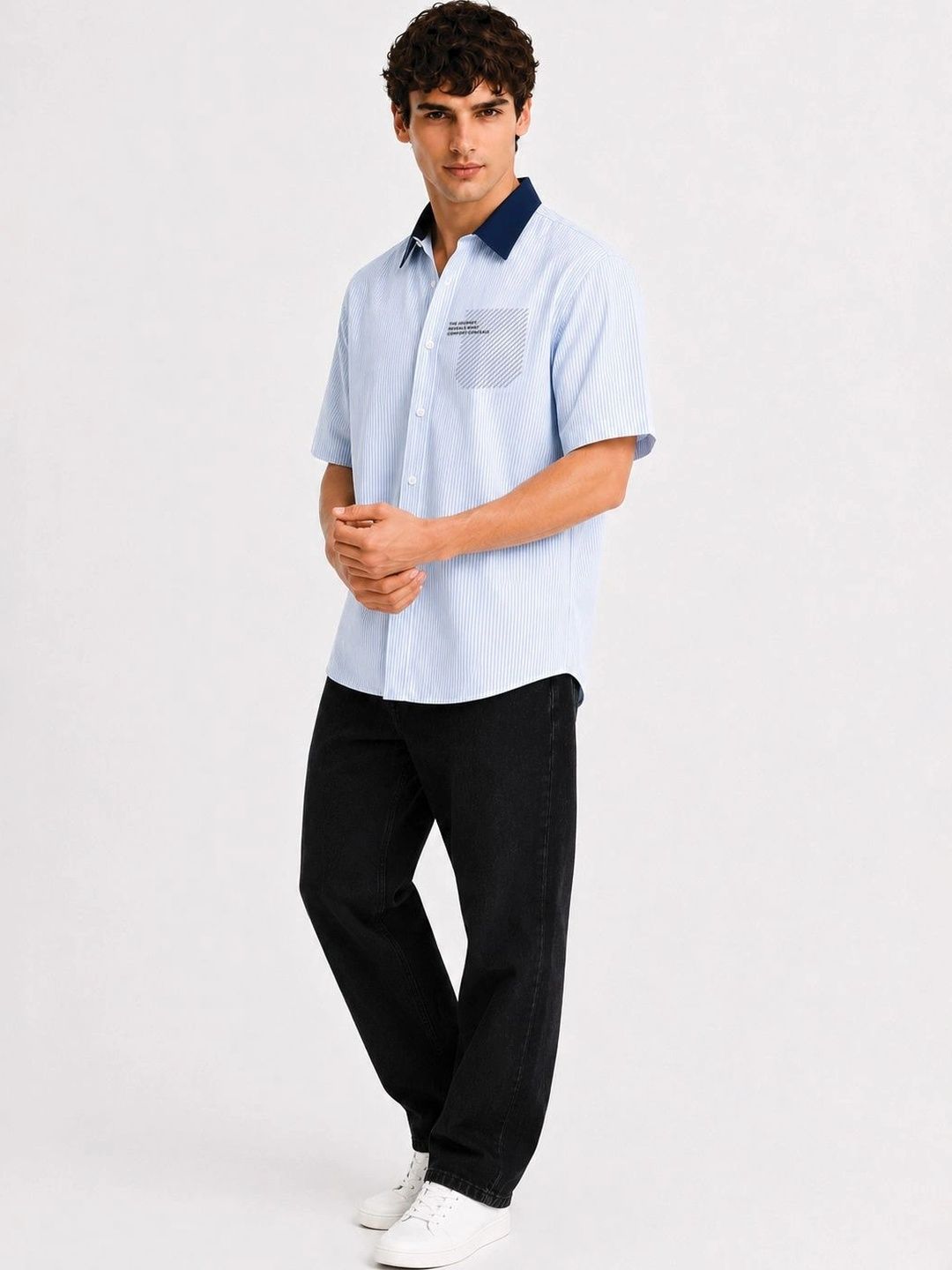 ADRO Men Relaxed Striped Casual Shirt