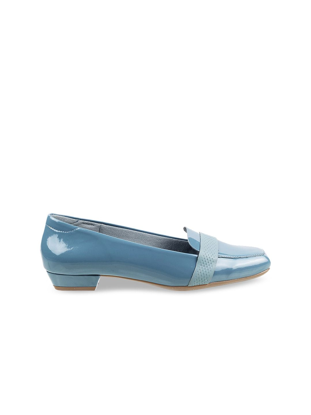 Mochi Women Blue Embellished Block Pumps