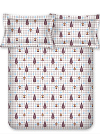 BOMBAY DYEING Cardinal White Floral 120 TC Cotton Queen Bedsheet Set-2.24 m X 2.54 m