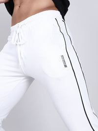 The Indian Garage Co Men White Solid Slim-Fit Joggers
