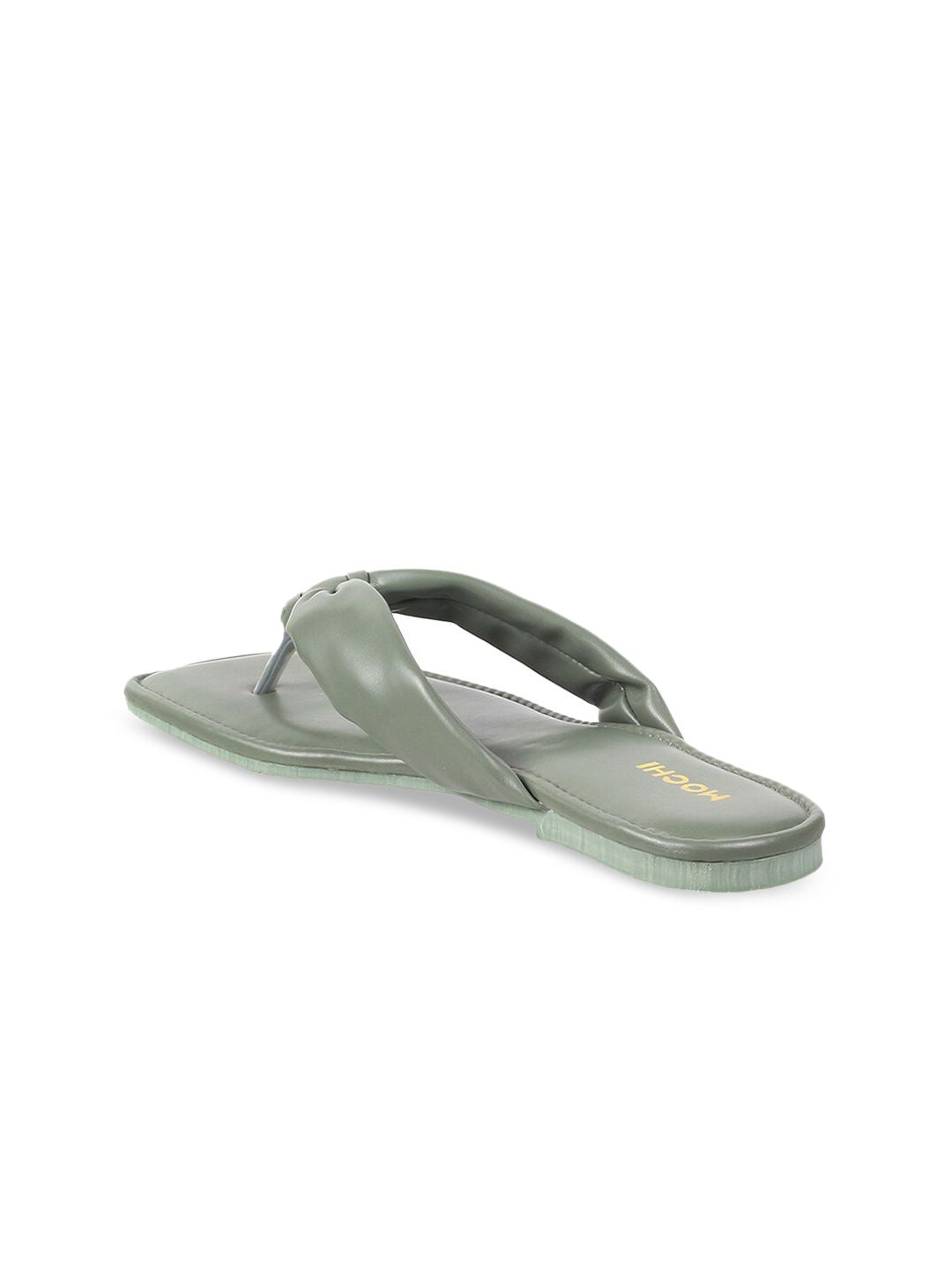 Mochi Women Green T-Strap Flats