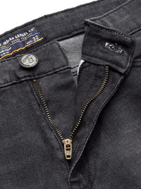 The Indian Garage Co Men Black Slim Fit Low Distress Light Fade Stretchable Jeans