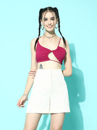 Berrylush Solid Crop Top