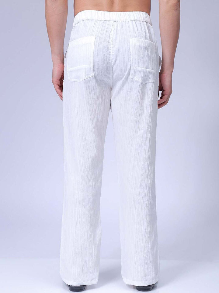 The Indian Garage Co Men Textured Loose Fit Mid-Rise Regular Trousers