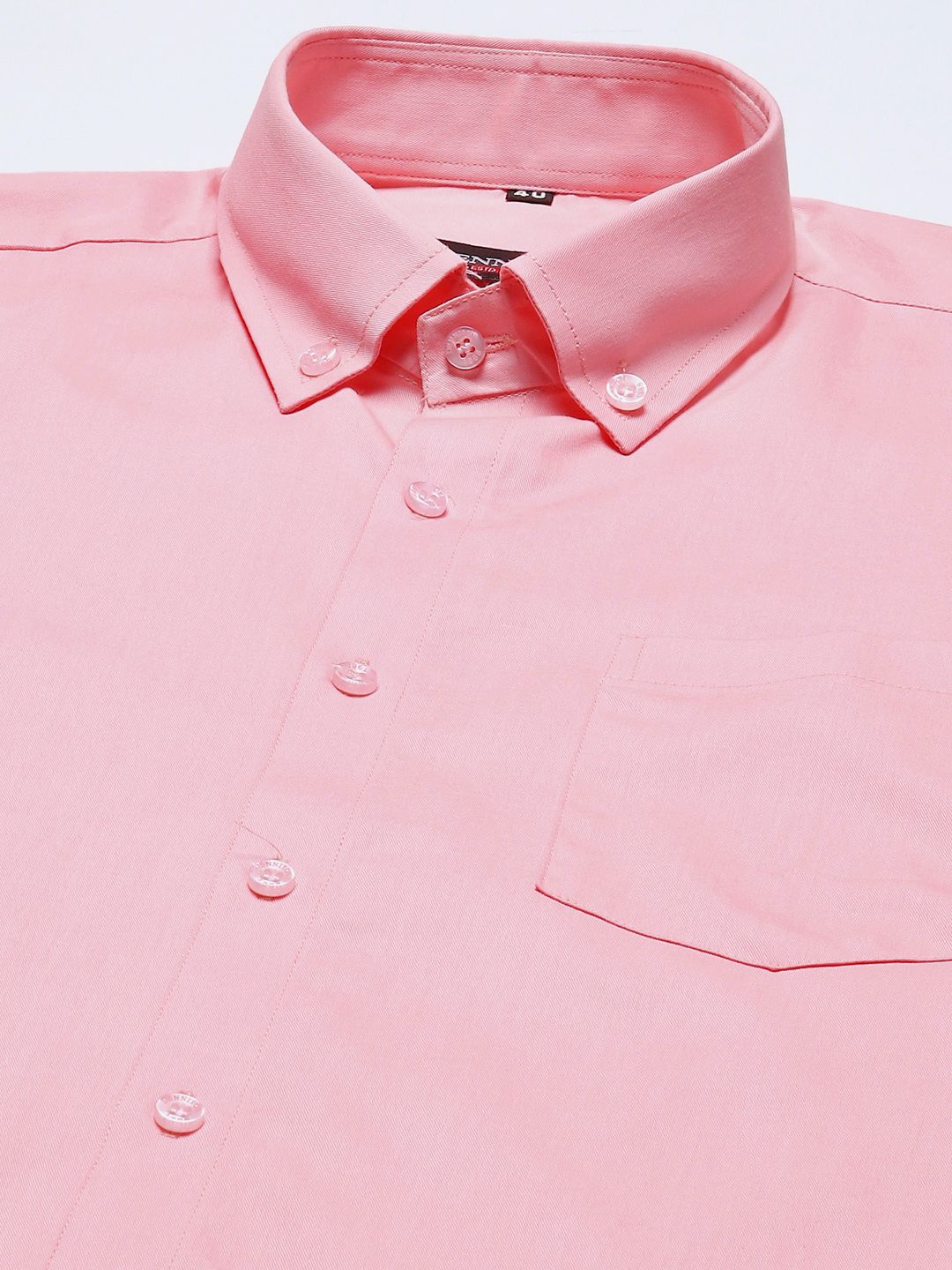 DENNISON Men Peach-Coloured Smart Slim Fit Water Repellent Shirt