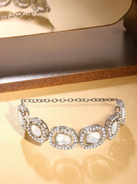Zaveri Pearls Women Antique Silver-Plated Wraparound Bracelet