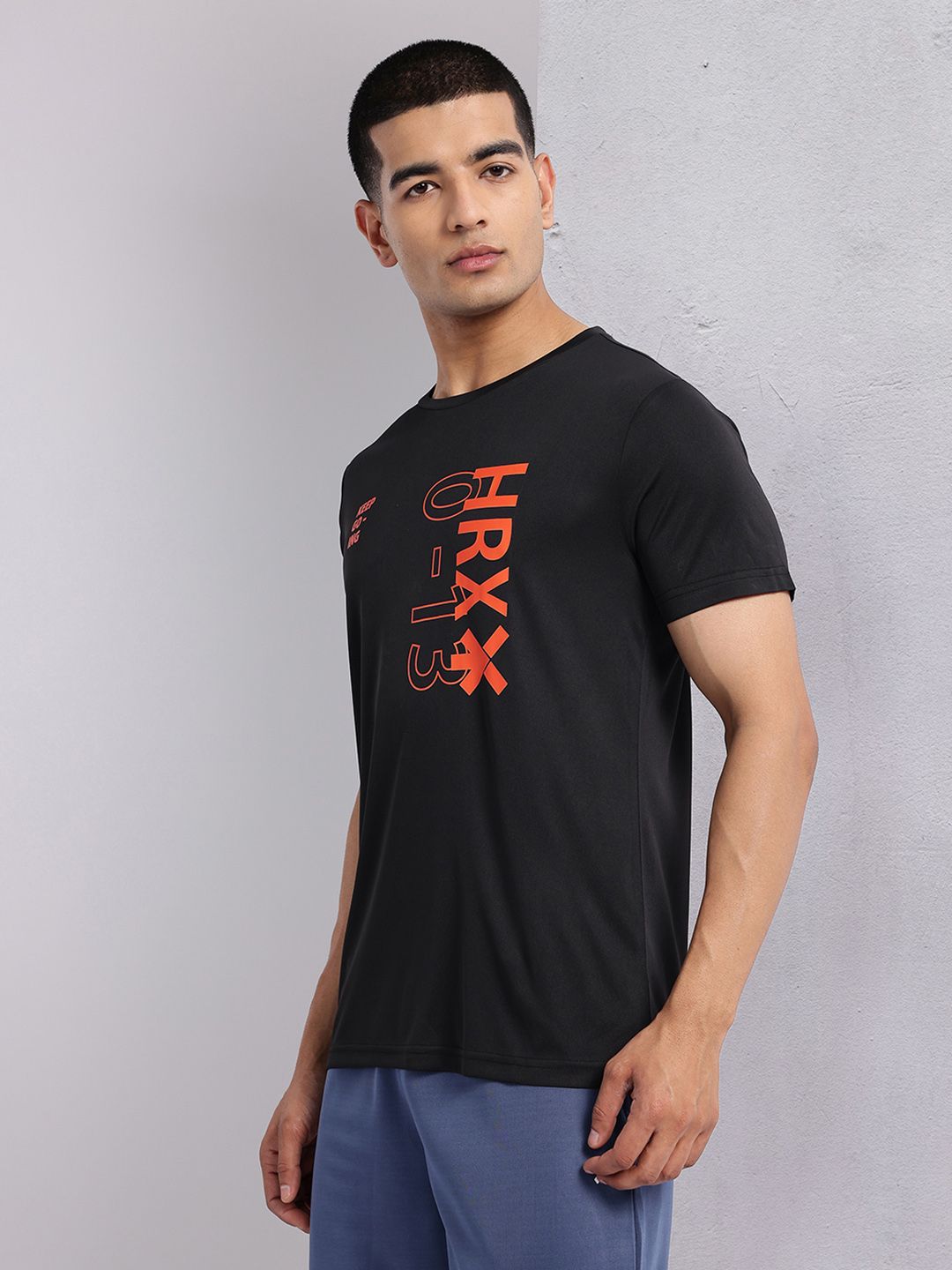 HRX by Hrithik Roshan Typography Printed Rapid-Dry Training T-shirt