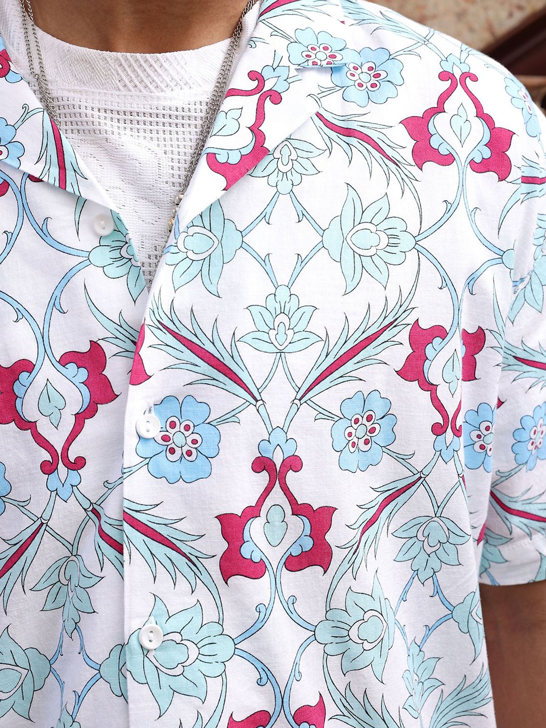 The Indian Garage Co Men Relaxed Fit Indie Floral Printed Resortwear Shirt