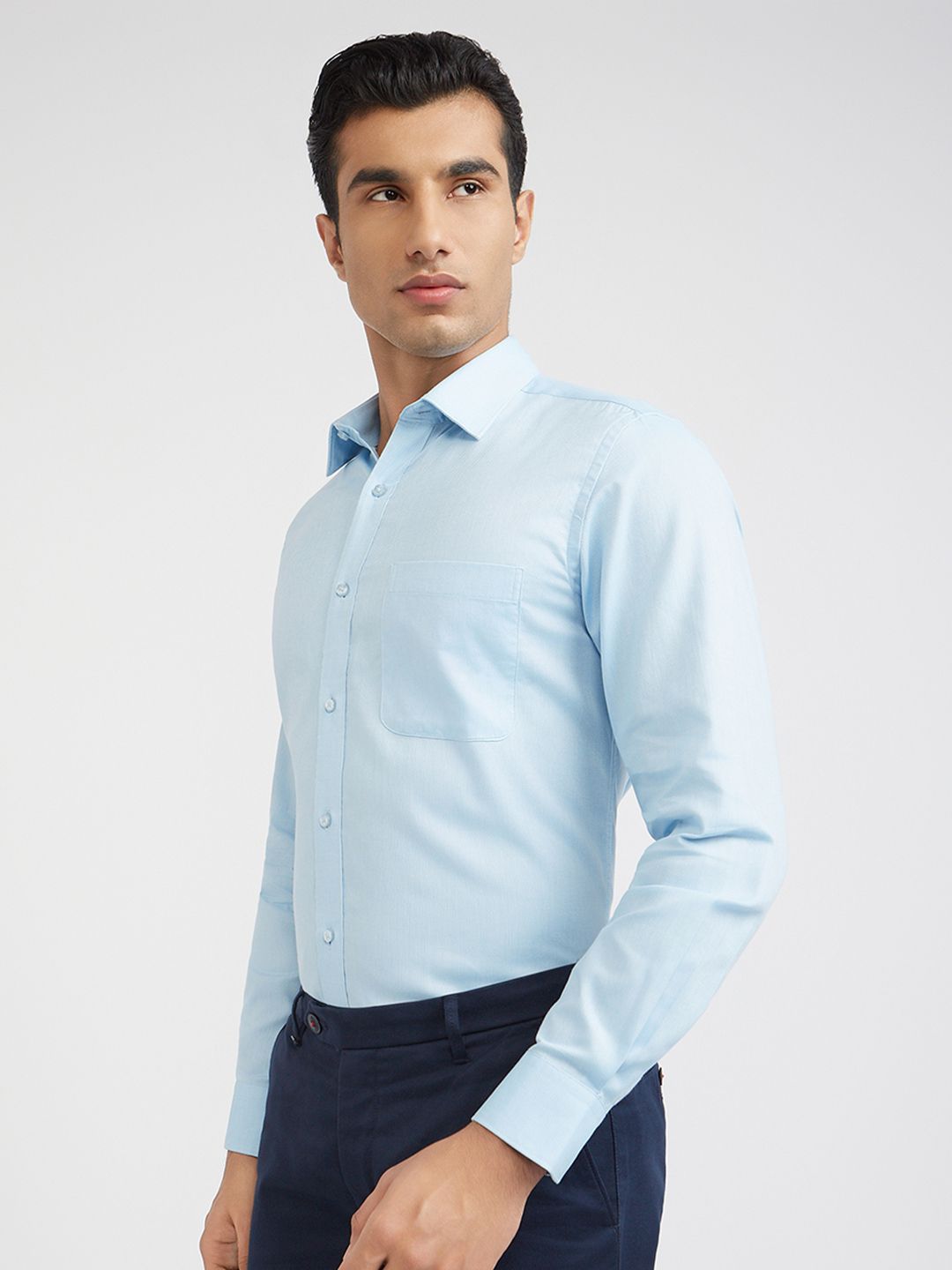 Raymond Self Design Slim Fit Pure Cotton Formal Shirt