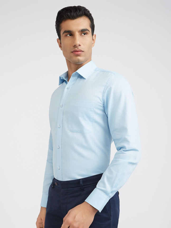 Raymond Self Design Slim Fit Pure Cotton Formal Shirt