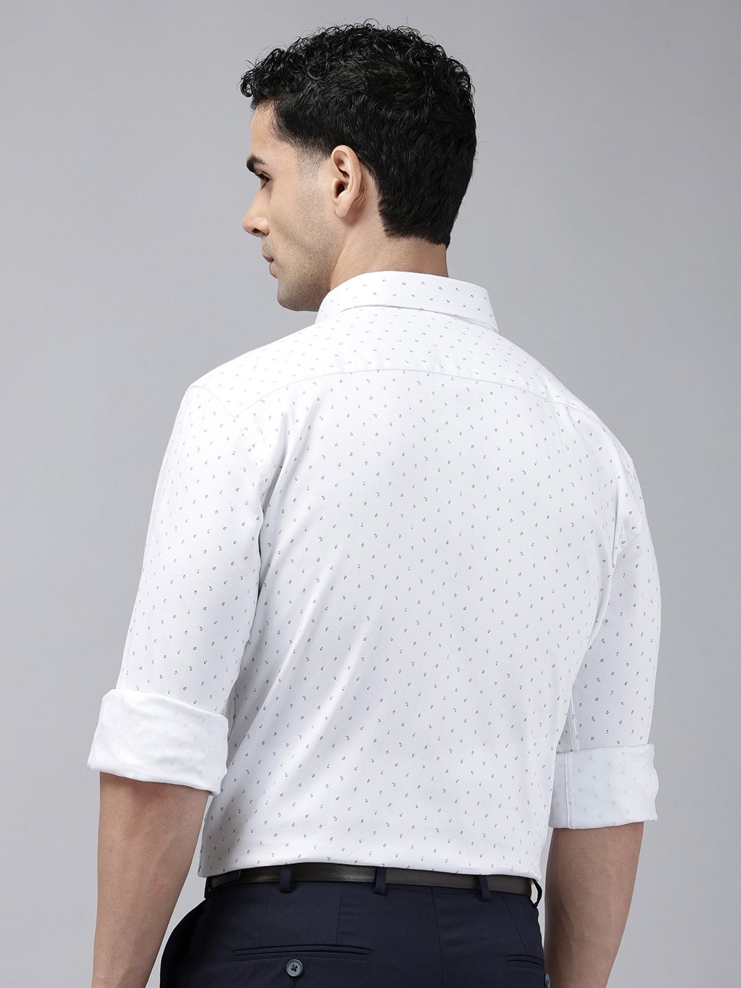 Park Avenue Slim Fit Opaque Micro Ditsy Printed Formal Shirt