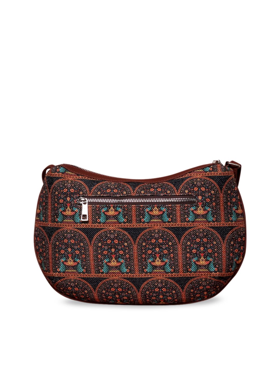 Motif etnik beraneka warna zouk beg sling separuh bulan