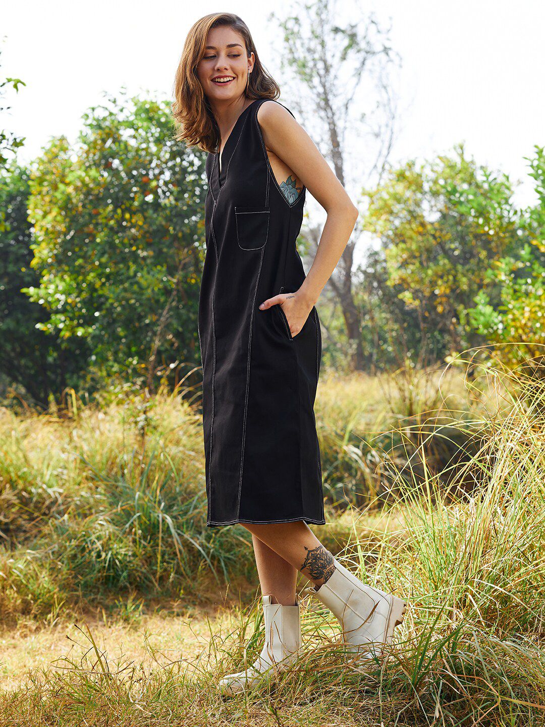 Athena Denim A-Line Dress