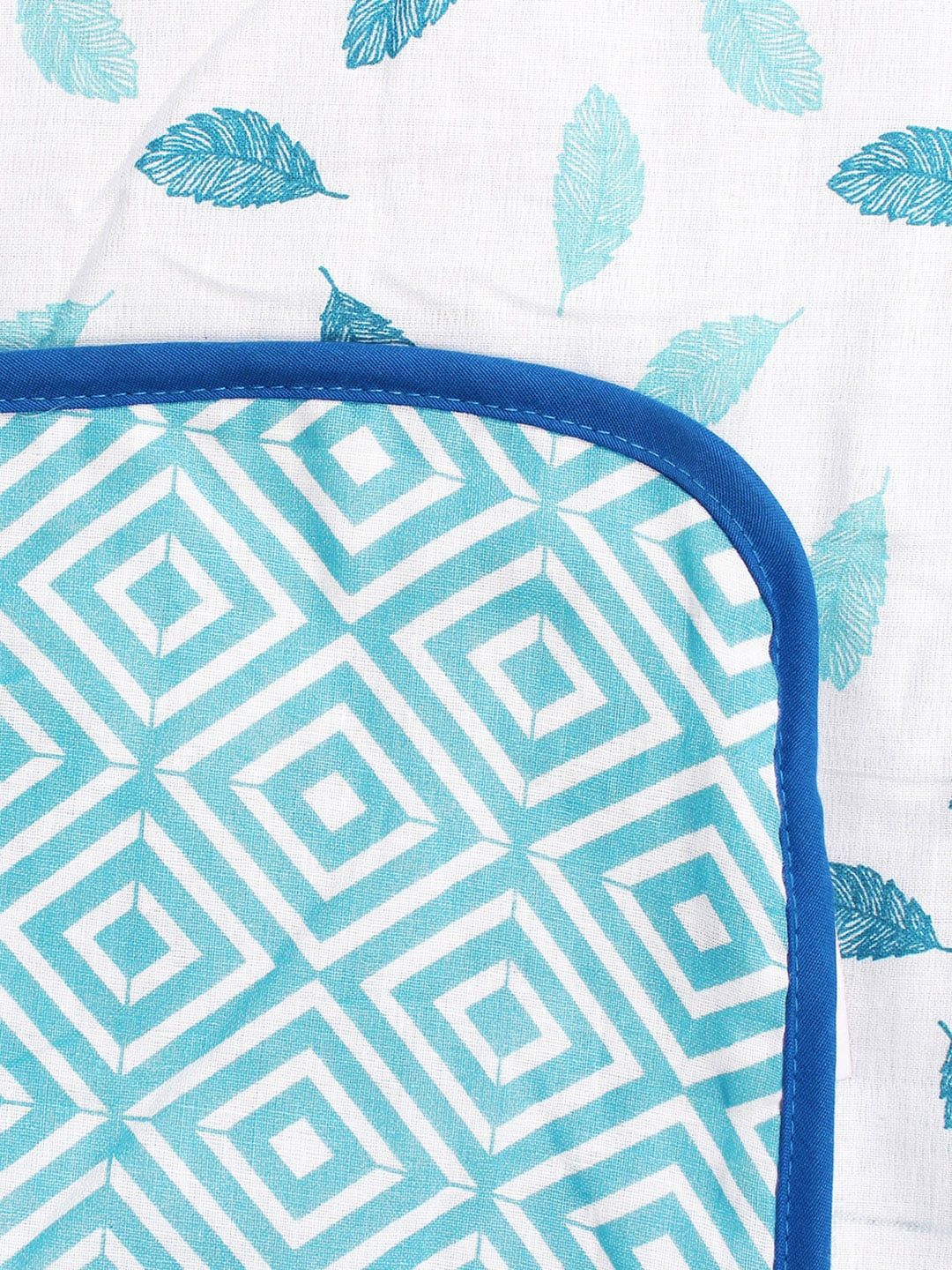 Story@home White & Blue Floral Mild Winter 150 GSM Single Bed Dohar