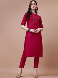 KALINI Thread Work Kurta With Trousers & Dupatta