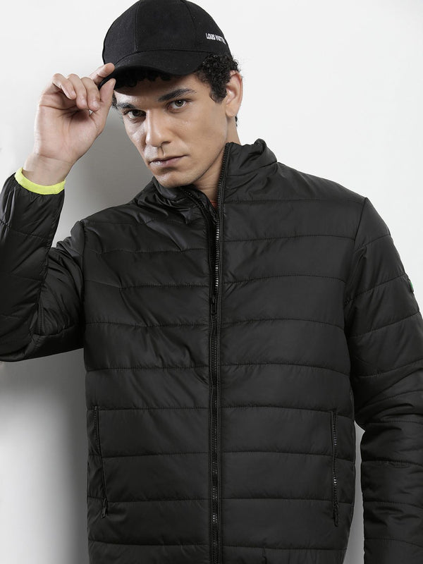 The Indian Garage Co Men Zip-Front Puffer Jacket with Zip Pockets
