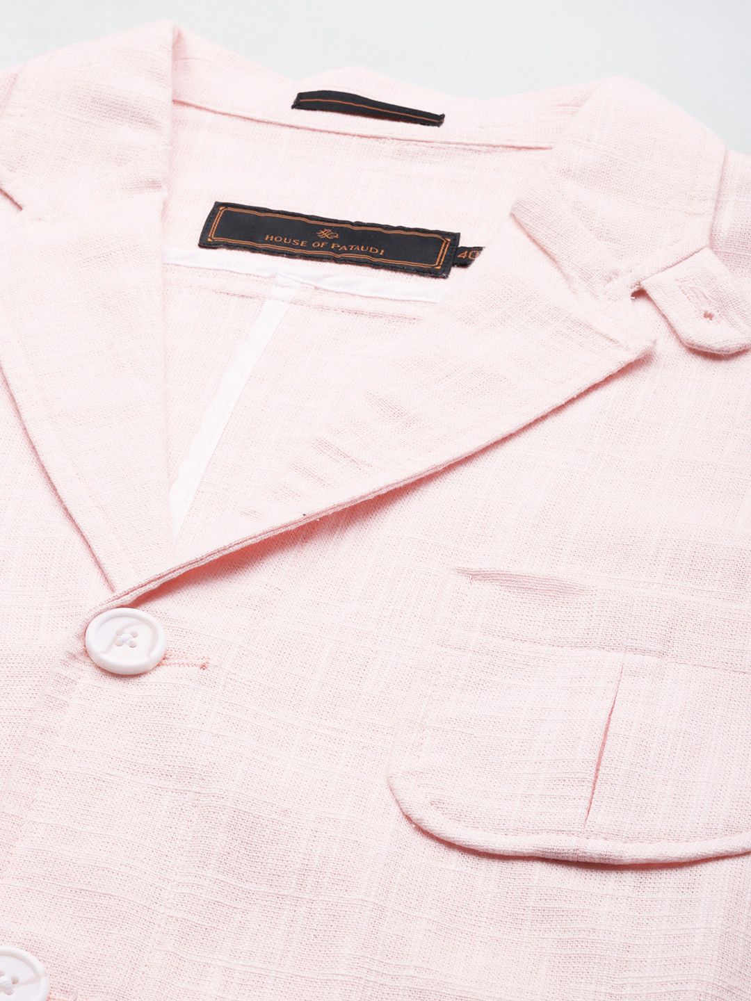 House of Pataudi Pure Cotton Checked Single-Breasted Jashn Blazers