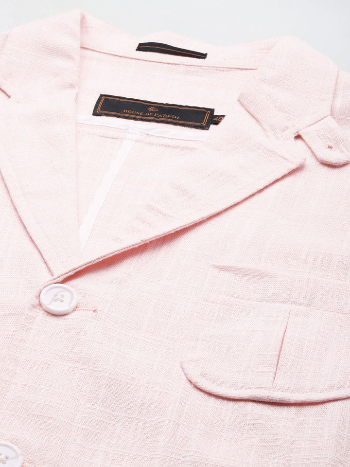 House of Pataudi Pure Cotton Checked Single-Breasted Jashn Blazers