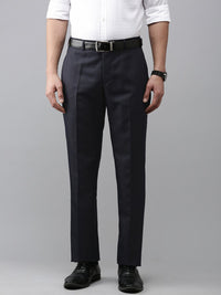 Park Avenue Men Textured Smart Slim Fit Formal Trousers