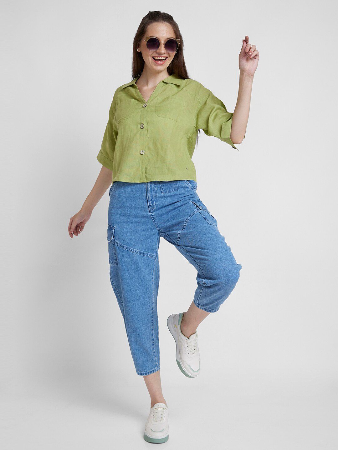 SPYKAR Classic Boxy Fit Opaque Linen Casual Shirt