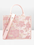 Lino Perros Floral Textured Structured Handheld Bag