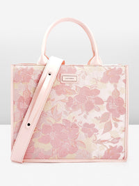 Lino Perros Floral Textured Structured Handheld Bag