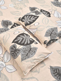 KLOTTHE Beige Floral  300 TC Super King Fine Bedsheets