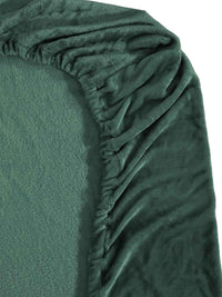 Myntra Elegant Homes Green Wool 300 TC Fitted King Bedsheet & 2 Pillow Covers-225X150 cm