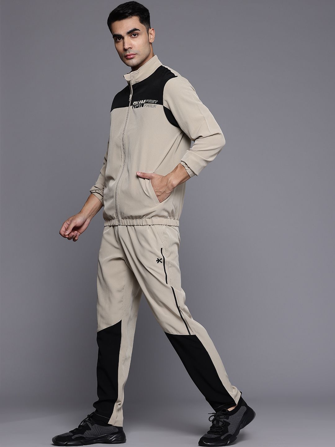 HRX by Hrithik Roshan Rapid-Dry Colourblock Running Tracksuit