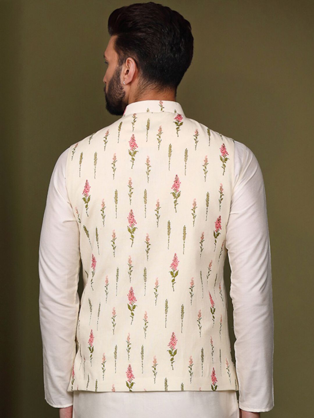 KISAH Men Printed Nehru Jacket