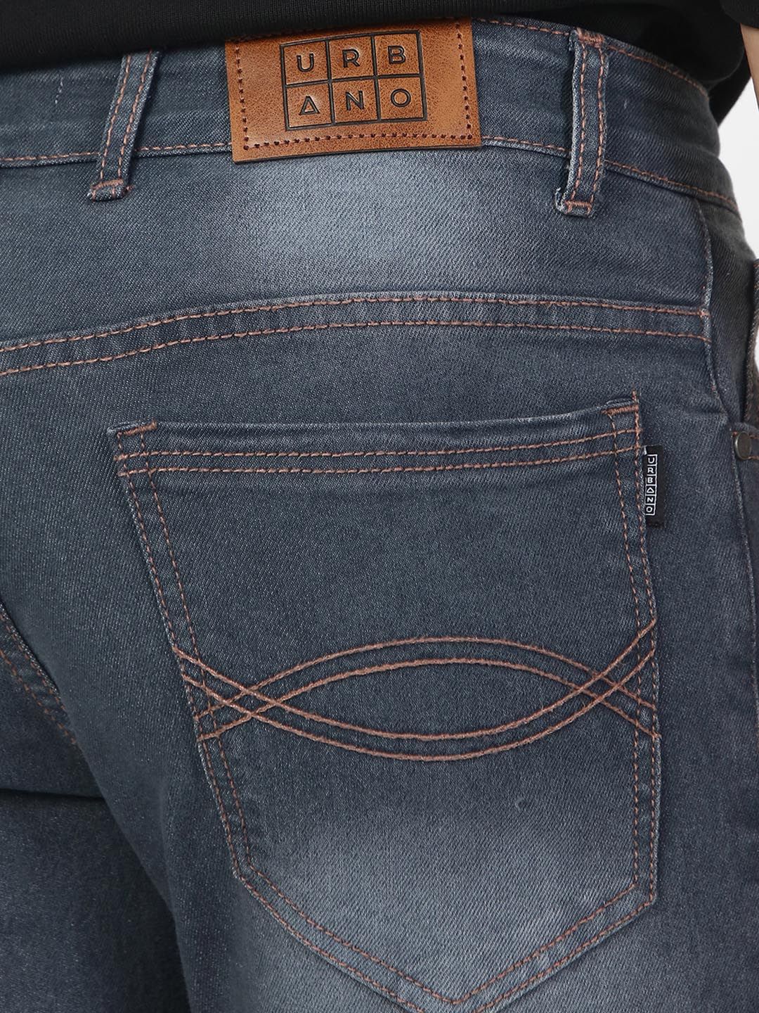 Urbano Fashion Men Bootcut Heavy Fade Clean Look Stretchable Jeans