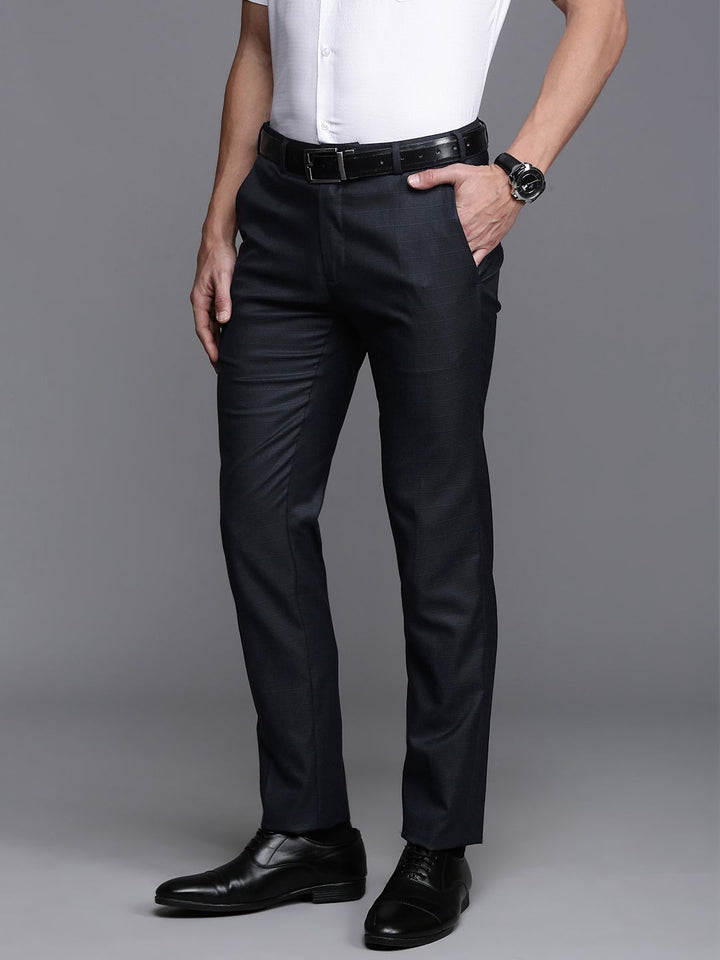 Raymond Men Checked Slim Fit Formal Trousers